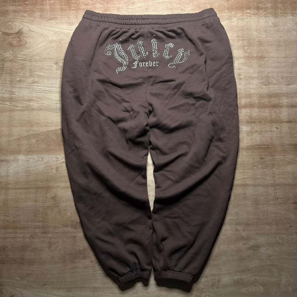Juicy Couture Forever 21 Plus 3X Brown Rhinestone Logo Sweatpants Y2K